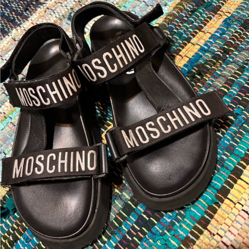 Moschino Black Sandals with Chunky Sole
